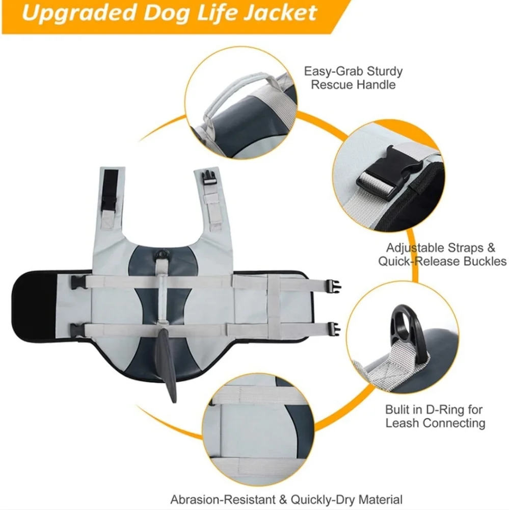 Shark life jacket for dogs M - Picture 4 of 7